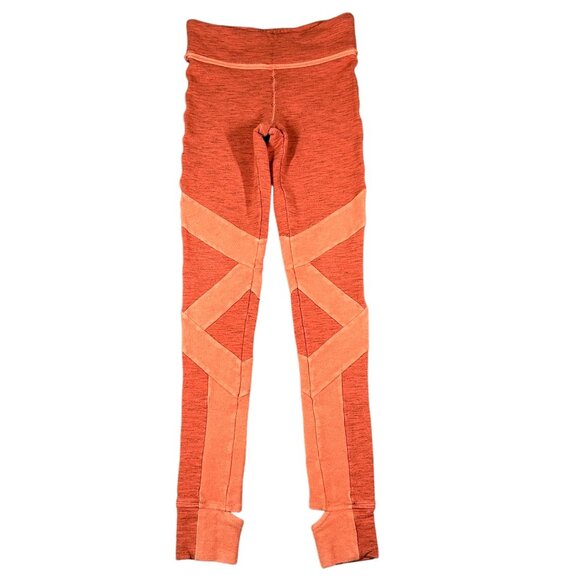 Free People Pants - Free People Womens Small Orange Namaste Osaka Yoga Leggings Pull On Elastic